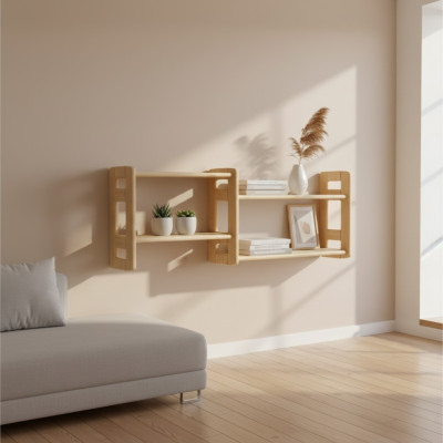 Estantería de pared librería estantería de libros sala de estar pared estante madera real