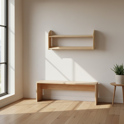 Estantería de pared librería Nueva Pino macizo sin tratar Estantería de oficina Estante de madera nuevo