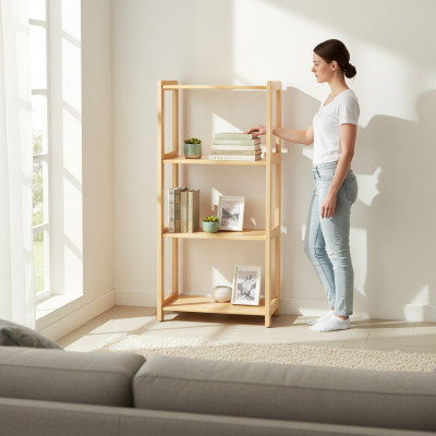 Estantería estante estante gabinete almacenamiento nuevo muebles de madera hecho a mano