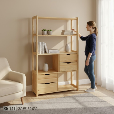 Mueble de diseñador estantería de pared repisas de pared estantes de sala de estar armarios muebles de oficina con madera maciza