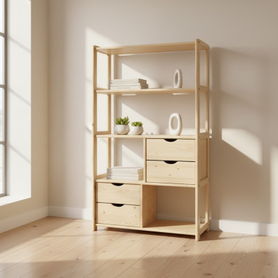 Mueble de diseñador estantería de pared repisas de pared estantes de sala de estar armarios muebles de oficina con madera maciza