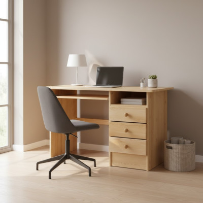 Escritorio Madera real Mesa de madera Mesa maciza Muebles de oficina Macizo Escritorios