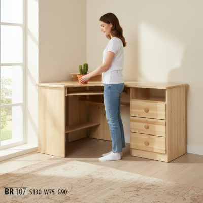 Escritorio Mesa Madera Escritorios Mesa de esquina Computadora Maciza Madera real