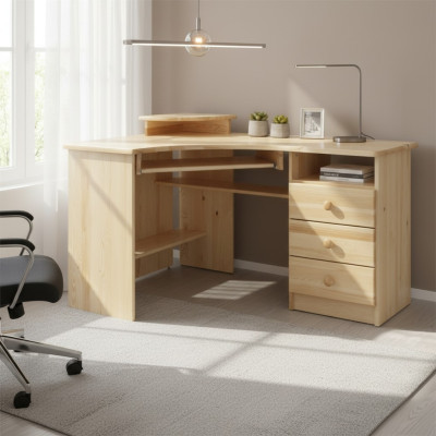 Escritorio Mesa Madera Escritorios Mesa de esquina Computadora Maciza Madera real