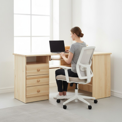 Mesa de madera escritorio mesas mesa de esquina escritorio de computadora madera maciza madera real