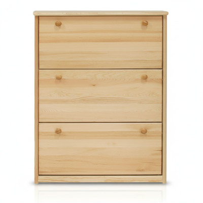 Mueble para zapatos, cómoda hecha a mano, cómoda para el vestíbulo de madera con 3 compartimentos.