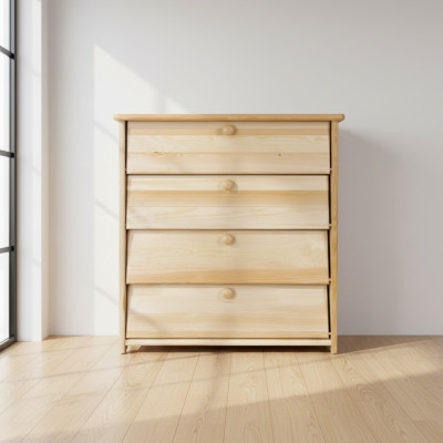 Mueble zapatero de 4 compartimentos de madera maciza.