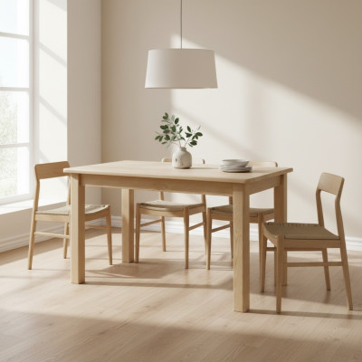 Mesa de comedor de madera Mesas Sala de estar comedor 150x75 Madera maciza Mesas de comedor Madera sólida Mesa