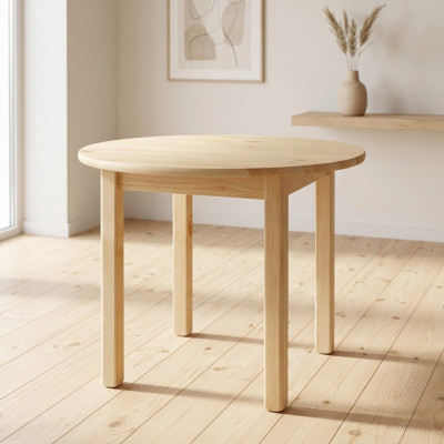 Mesa redonda de comedor Mesa de madera Pino macizo Mesa hecha a mano Mesa redonda