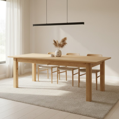 Mesa Mesa de comedor Muebles macizos Comedor 200x90cm Madera real Madera maciza Nuevo Mesas