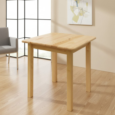 Mesa de comedor Madera Mesas Sala de estar Comedor 75x75 Madera maciza Mesas de comedor Madera maciza Mesa
