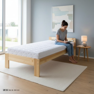 Cama individual hecha a mano Cama de madera para niños Cama de madera maciza Camas de madera real Nuevas