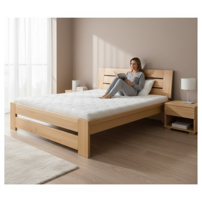 Cama de madera Verdadera cama de madera Camas Dormitorio Hotel 180x200 cm Estilo Muebles macizos
