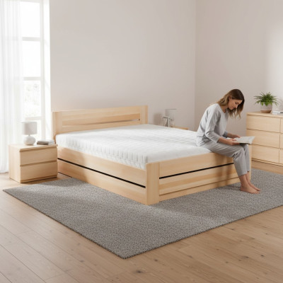 Cama de 180x200cm de madera maciza Cama doble Cama de matrimonio Muebles de dormitorio Nuevos