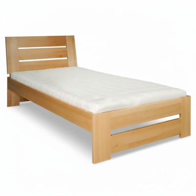 Cama de madera Cama de madera real Camas Hotel 100x200 Estilo Muebles macizos Dormitorio