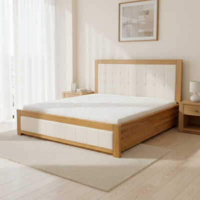 Cama doble de madera de verdad 180x200cm Habitación de dormitorio Camas de madera maciza