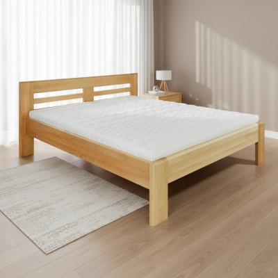 Cama Cama de madera Madera real Camas Hotel 180x200 Estilo Muebles macizos Dormitorio