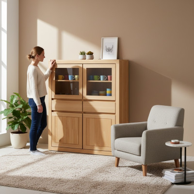 Mueble de madera vitrina sala de estar aparador mueble aparador armarios de madera nuevo.