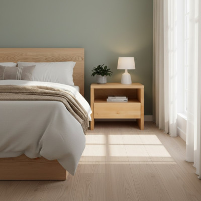 Mesita de noche Mesita de noche Mesita de noche Cómoda 1 cajón de auténtica madera artesanal