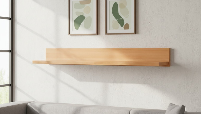 Estantería de pared para salón de estilo hotel, estante para libros, estante de 125x25cm.