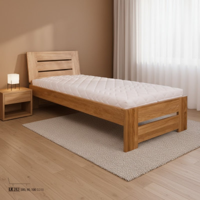 Camas de madera, cama de madera doble de 100x200 cm nueva, cama de madera auténtica nueva.
