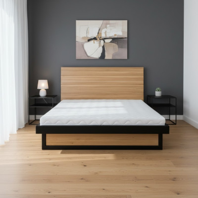 Diseño de cama de madera xxl 180x200cm Cama Cama doble Madera maciza Dormitorio Hotel Camas
