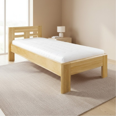 Camas de madera real Cama de madera Cama doble 100x200 cm Nueva Cama de madera Cama tapizada