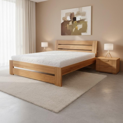 Dormitorio Cama de madera Madera real Cama Camas Hotel Estilo de casa de campo Muebles macizos