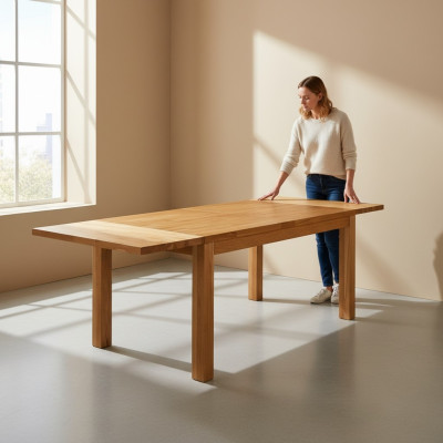 Mesa de madera maciza real 180x90cm Mesa de comedor de roble macizo Muebles de mesa de madera maciza