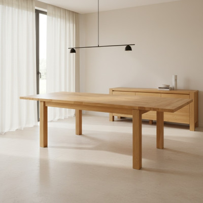 Mesa de madera maciza real 180x90cm Mesa de comedor de roble macizo Muebles de mesa de madera maciza