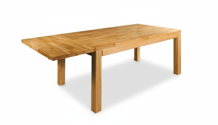 Mesa de comedor maciza de madera real, mesa de roble, mesa de comedor maciza de 180x90 cm hecha en la UE.