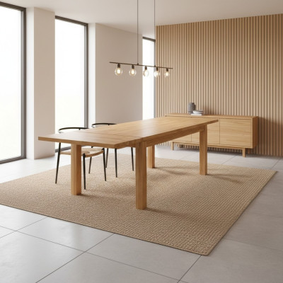 Mesa extensible de comedor mesa de madera hecha a mano de madera maciza Nueva 180x200cm