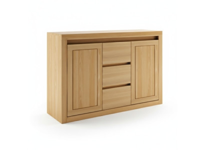 Aparador Cómoda Madera maciza Armario Armarios Madera auténtica Roble 140x90cm Cómodas