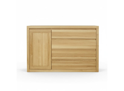 Aparador Cómoda Madera maciza Armarios Madera real 140x90cm Cómodas Armario Roble
