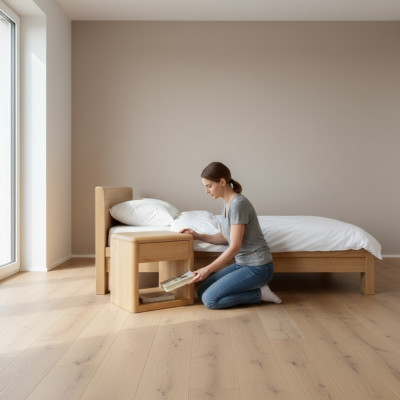 Mesa de noche maciza, cómoda, armario de noche hechos a mano, muebles de madera, mesita de noche.
