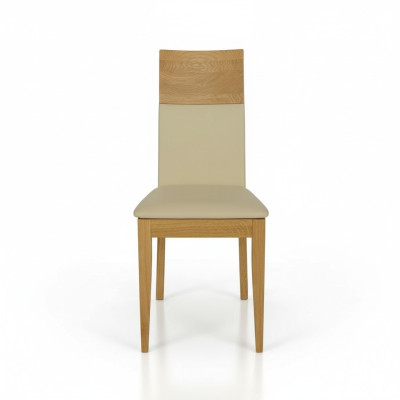 Silla de comedor individual de lujo de madera hecha a mano.