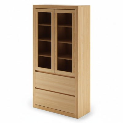 Moderno escaparate vitrinas hecho a mano de madera maciza roble.