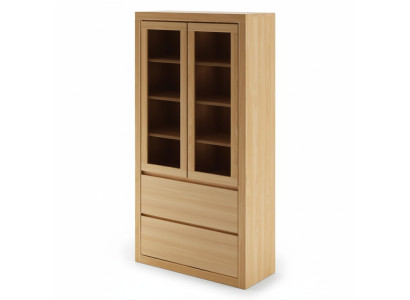 Moderno escaparate vitrinas hecho a mano de madera maciza roble.