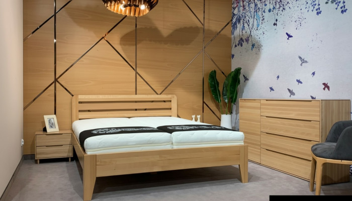 Cama de madera del dormitorio Cama de madera auténtica Hotel 180x200 Estilo Muebles macizos Camas
