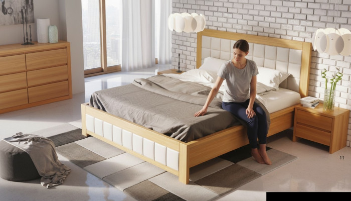 Dormitorio de 3 piezas. Conjunto de cama 2x mesita de noche Consola Camas Doble Hotel Acolchado