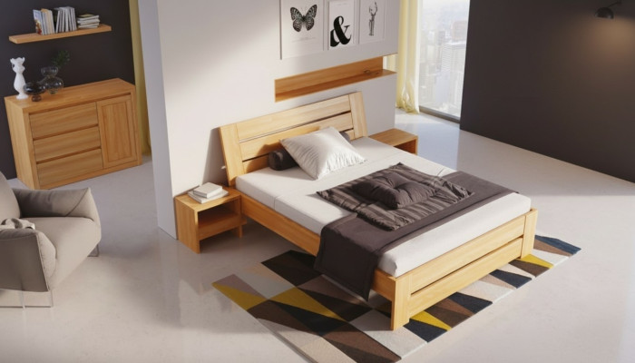 Cama de madera Verdadera madera Dormitorios Hotel 180x200 Estilo Muebles macizos