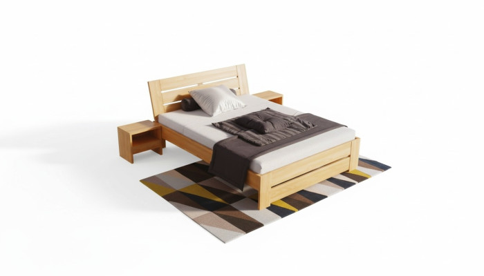 Set de dormitorio de 5 piezas. Cama 2 mesitas de noche + tocador con espejo Muebles de madera maciza Nuevos