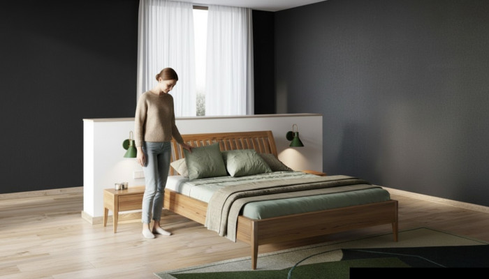 Cama clásica de estilo barroco doble de madera para hoteles de 180x200 cm, nuevo dormitorio.