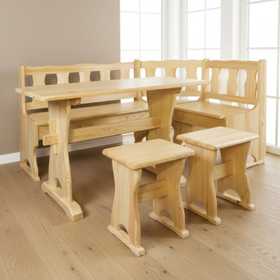 Banqueta de esquina Banco de madera Bancos macizos Zona de comedor de la cocina Asientos de esquina Muebles de madera maciza de calidad madera