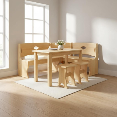 Banco de esquina banco de madera maciza Bancos de madera Cocina Comedor Asientos de esquina Muebles de madera maciza