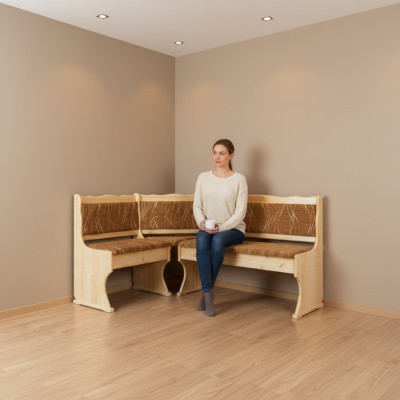 Rincón de madera banco de madera bancos masivos área de comedor de cocina esquina asiento madera sólida muebles de madera nuevo