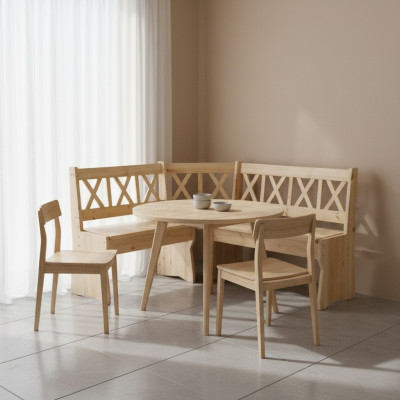 Banco de esquina Banco de madera, bancos macizos, área de comedor de cocina, madera maciza, muebles de madera, nuevo asiento de esquina.