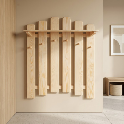 Garderobe Perchero de pared con 6 ganchos, panel de pared para el pasillo, panel de entrada.