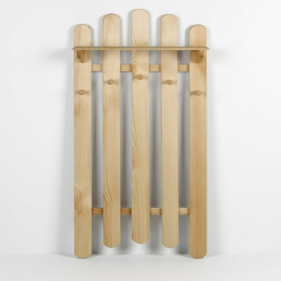 Panel de guardarropa Perchero de pared Guardarropa Barra de guardarropa Pino madera Hecho a mano