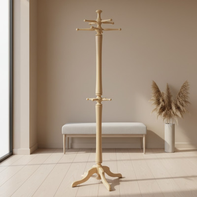 Perchero de madera moderno con perchas para ropa de 186 cm.